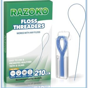 RAZOKO Floss Threaders Dental Floss Threaders Braces Bridges Implants